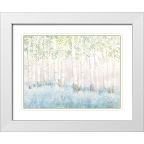 Soft Birches White Modern Wood Framed Art Print with Double Matting by Wiens, James