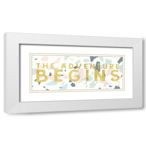 Terrazzo Inspiration III White Modern Wood Framed Art Print with Double Matting by Hershey, Moira