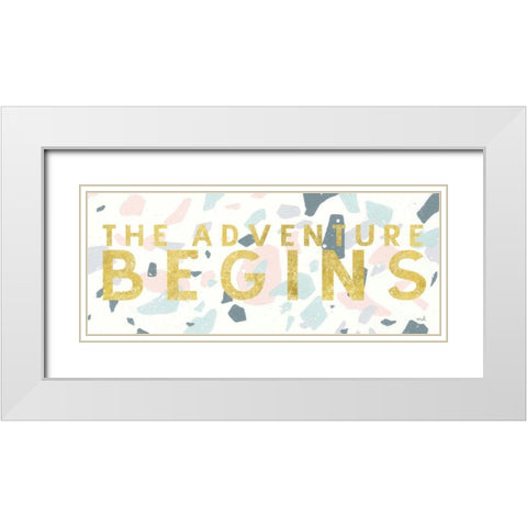 Terrazzo Inspiration III White Modern Wood Framed Art Print with Double Matting by Hershey, Moira