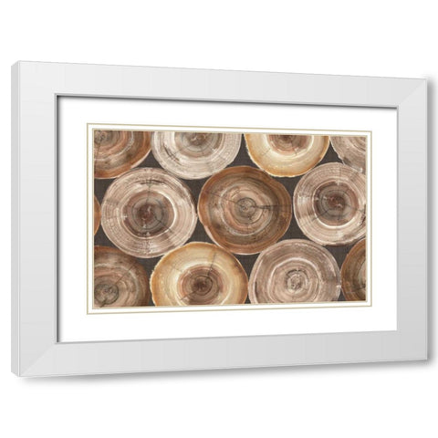 Rings of Life I White Modern Wood Framed Art Print with Double Matting by Hristova, Albena