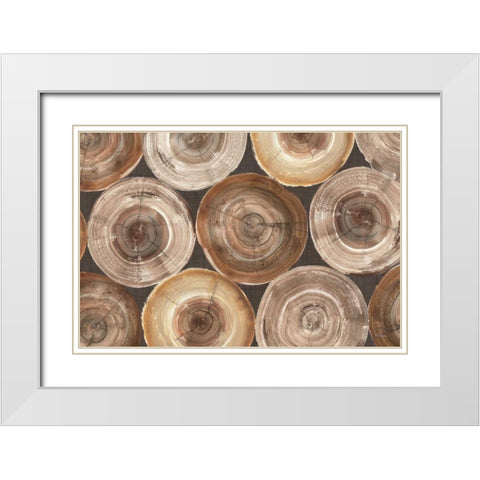 Rings of Life I White Modern Wood Framed Art Print with Double Matting by Hristova, Albena