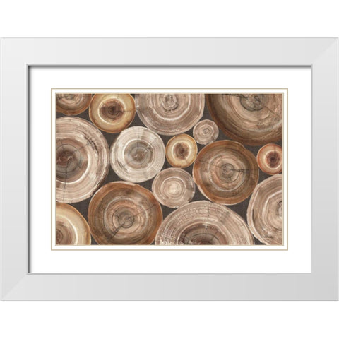 Rings of Life II White Modern Wood Framed Art Print with Double Matting by Hristova, Albena