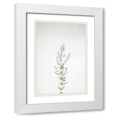 Simple Stems III White Modern Wood Framed Art Print with Double Matting by Bradley, Felicity