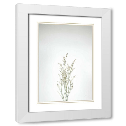 Simple Stems V White Modern Wood Framed Art Print with Double Matting by Bradley, Felicity