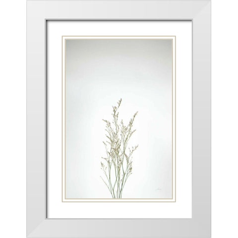 Simple Stems V White Modern Wood Framed Art Print with Double Matting by Bradley, Felicity