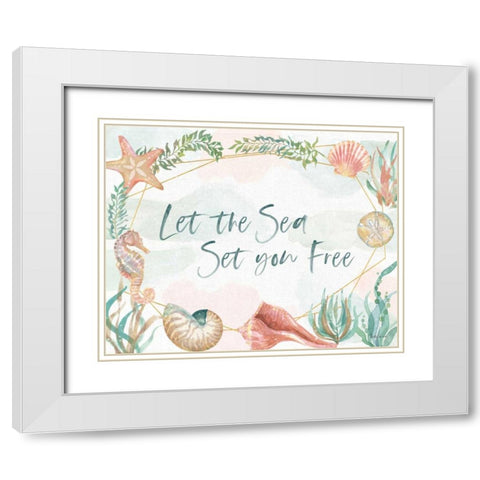 Watercolor Coast I v2 White Modern Wood Framed Art Print with Double Matting by Grove, Beth