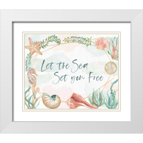 Watercolor Coast I v2 White Modern Wood Framed Art Print with Double Matting by Grove, Beth