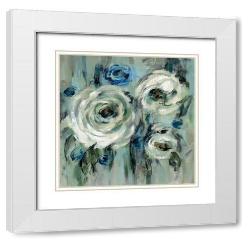 Big Sage Flowers White Modern Wood Framed Art Print with Double Matting by Vassileva, Silvia