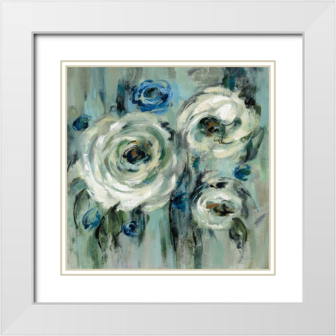 Big Sage Flowers White Modern Wood Framed Art Print with Double Matting by Vassileva, Silvia