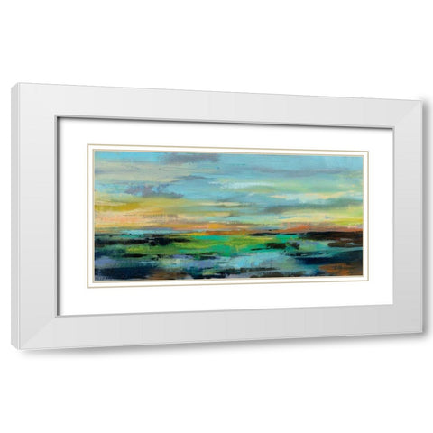 Delmar Sunset I White Modern Wood Framed Art Print with Double Matting by Vassileva, Silvia