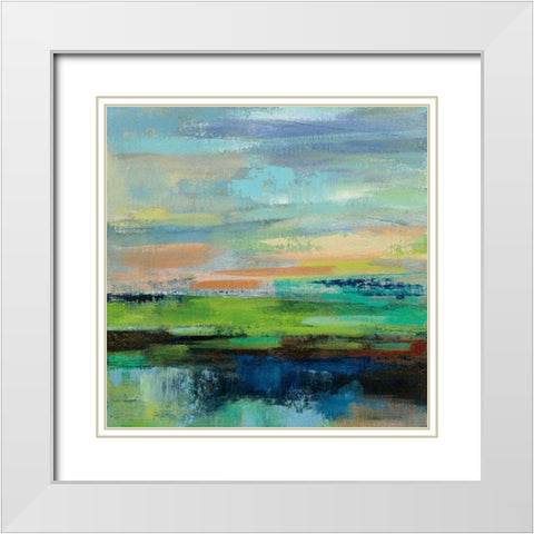 Delmar Sunset II White Modern Wood Framed Art Print with Double Matting by Vassileva, Silvia
