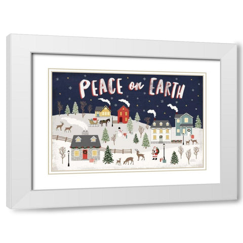 Christmas Village II White Modern Wood Framed Art Print with Double Matting by Marshall, Laura