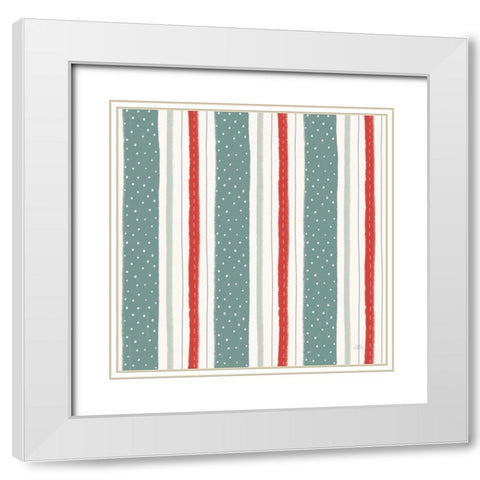 Christmas Village Pattern IIA White Modern Wood Framed Art Print with Double Matting by Marshall, Laura