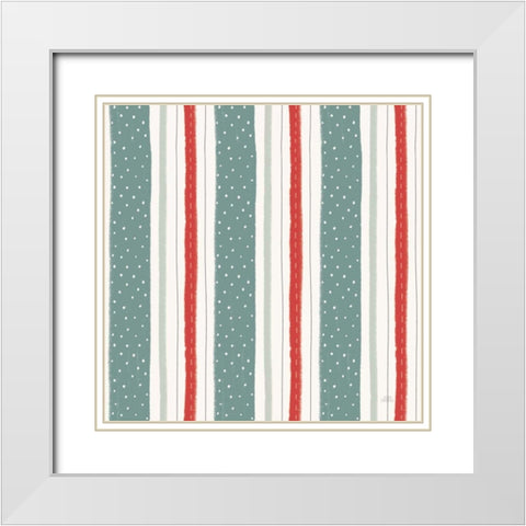 Christmas Village Pattern IIA White Modern Wood Framed Art Print with Double Matting by Marshall, Laura