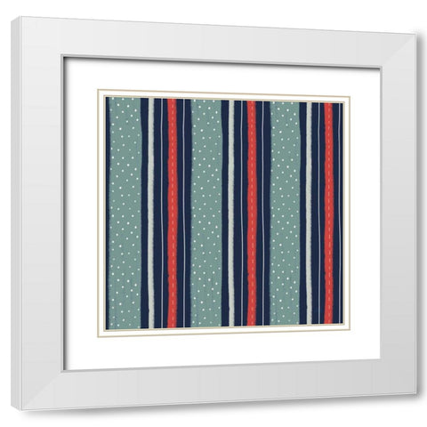 Christmas Village Pattern IIB White Modern Wood Framed Art Print with Double Matting by Marshall, Laura