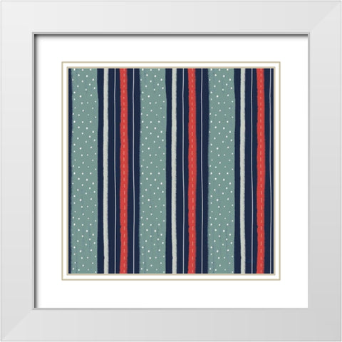 Christmas Village Pattern IIB White Modern Wood Framed Art Print with Double Matting by Marshall, Laura
