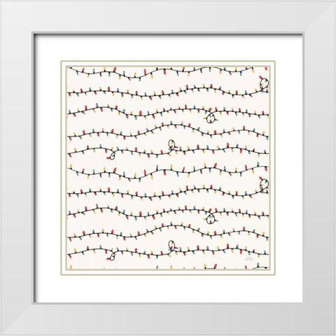 Christmas Village Pattern V White Modern Wood Framed Art Print with Double Matting by Marshall, Laura