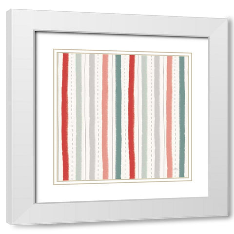 Christmas Village Pattern VII White Modern Wood Framed Art Print with Double Matting by Marshall, Laura