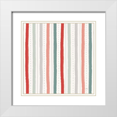 Christmas Village Pattern VII White Modern Wood Framed Art Print with Double Matting by Marshall, Laura