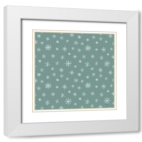 Christmas Village Pattern IXA White Modern Wood Framed Art Print with Double Matting by Marshall, Laura