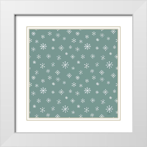 Christmas Village Pattern IXA White Modern Wood Framed Art Print with Double Matting by Marshall, Laura