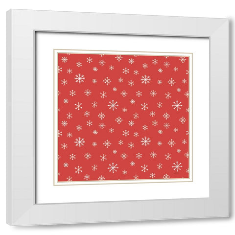 Christmas Village Pattern IXB White Modern Wood Framed Art Print with Double Matting by Marshall, Laura