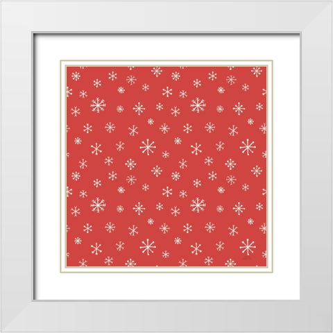 Christmas Village Pattern IXB White Modern Wood Framed Art Print with Double Matting by Marshall, Laura