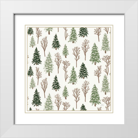 Christmas Village Pattern X White Modern Wood Framed Art Print with Double Matting by Marshall, Laura