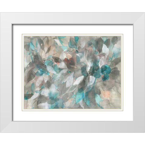 Abstract Nature White Modern Wood Framed Art Print with Double Matting by Nai, Danhui