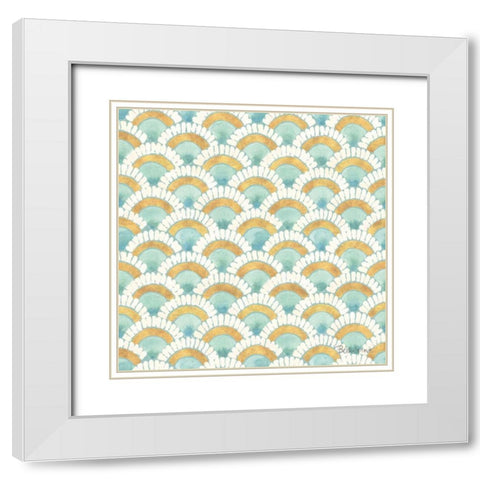Winter Coast Pattern IIB White Modern Wood Framed Art Print with Double Matting by Grove, Beth