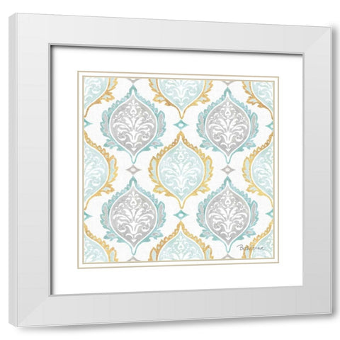 Winter Coast Pattern IIIA White Modern Wood Framed Art Print with Double Matting by Grove, Beth