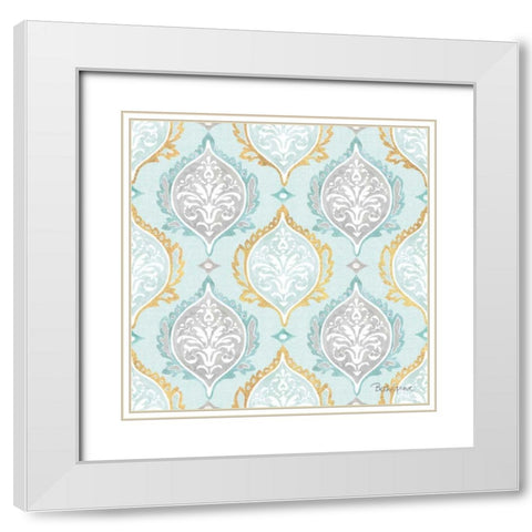 Winter Coast Pattern IIIB White Modern Wood Framed Art Print with Double Matting by Grove, Beth