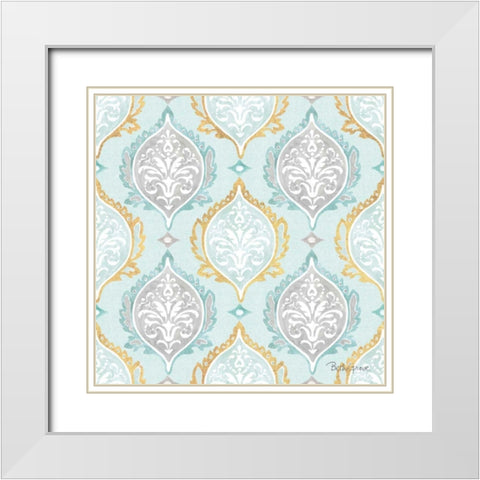 Winter Coast Pattern IIIB White Modern Wood Framed Art Print with Double Matting by Grove, Beth