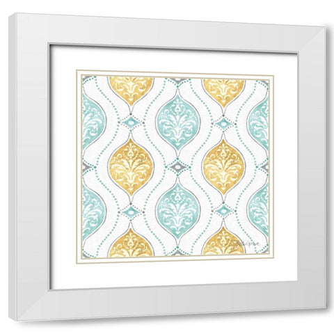 Winter Coast Pattern VIA White Modern Wood Framed Art Print with Double Matting by Grove, Beth