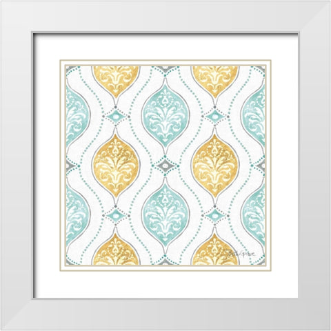 Winter Coast Pattern VIA White Modern Wood Framed Art Print with Double Matting by Grove, Beth