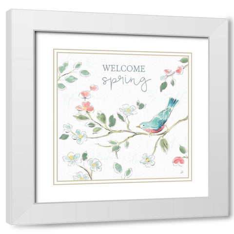 Springtime III White Modern Wood Framed Art Print with Double Matting by Brissonnet, Daphne