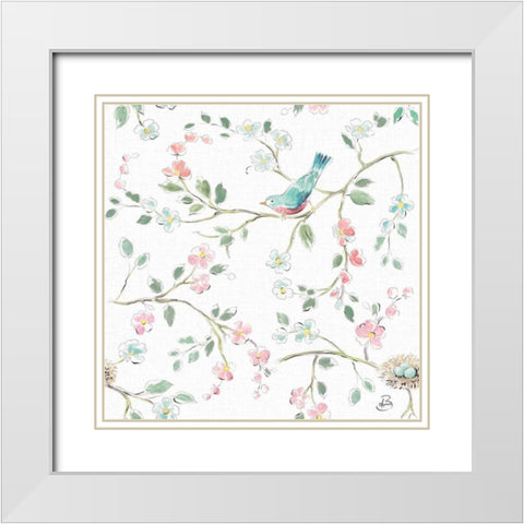 Springtime Pattern IA White Modern Wood Framed Art Print with Double Matting by Brissonnet, Daphne