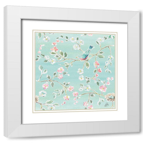 Springtime Pattern IB White Modern Wood Framed Art Print with Double Matting by Brissonnet, Daphne