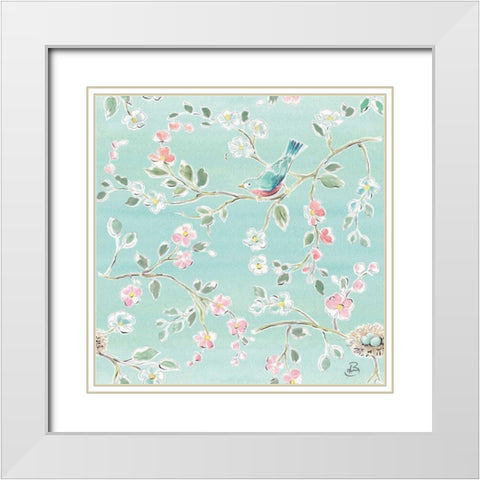 Springtime Pattern IB White Modern Wood Framed Art Print with Double Matting by Brissonnet, Daphne