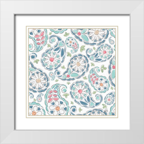 Springtime Pattern IIA White Modern Wood Framed Art Print with Double Matting by Brissonnet, Daphne
