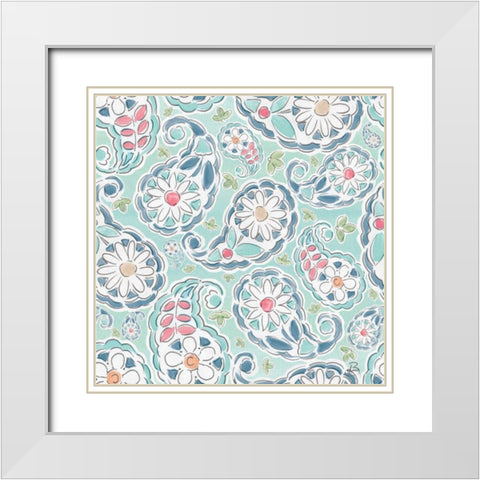 Springtime Pattern IIB White Modern Wood Framed Art Print with Double Matting by Brissonnet, Daphne