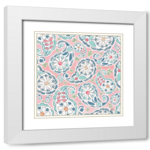 Springtime Pattern IIC White Modern Wood Framed Art Print with Double Matting by Brissonnet, Daphne