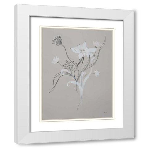 Whisper I White Modern Wood Framed Art Print with Double Matting by Davis, Joan E.