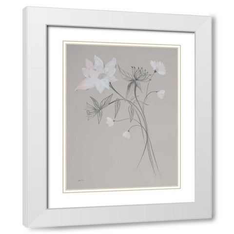 Whisper II White Modern Wood Framed Art Print with Double Matting by Davis, Joan E.