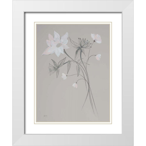 Whisper II White Modern Wood Framed Art Print with Double Matting by Davis, Joan E.