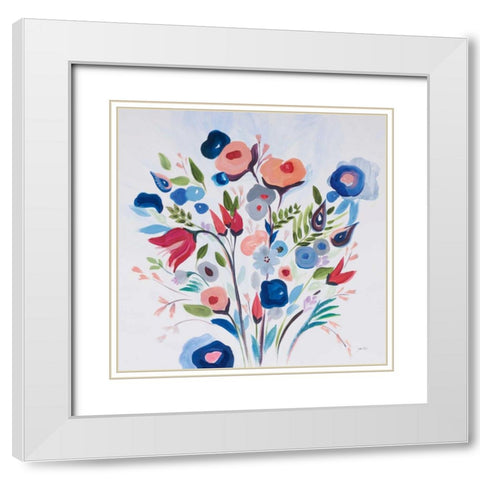You Make Me Happy White Modern Wood Framed Art Print with Double Matting by Davis, Joan E.