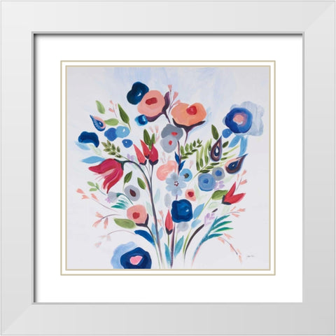 You Make Me Happy White Modern Wood Framed Art Print with Double Matting by Davis, Joan E.