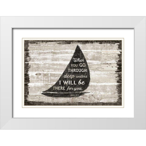 Driftwood Coast Scripture I White Modern Wood Framed Art Print with Double Matting by Schlabach, Sue