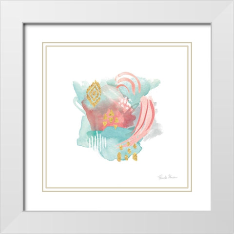 Faridas Abstract IV White Modern Wood Framed Art Print with Double Matting by Zaman, Farida