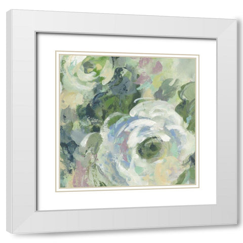 Sage and Lavender Peonies III Light White Modern Wood Framed Art Print with Double Matting by Vassileva, Silvia